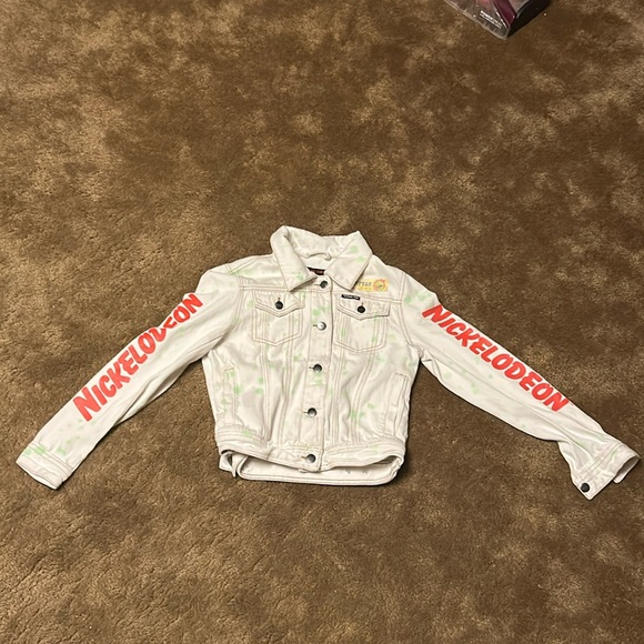 Women's White Denim Nickelodeon Trucker With Pai Jacket - FINAL SALE - Picture 1 of 2